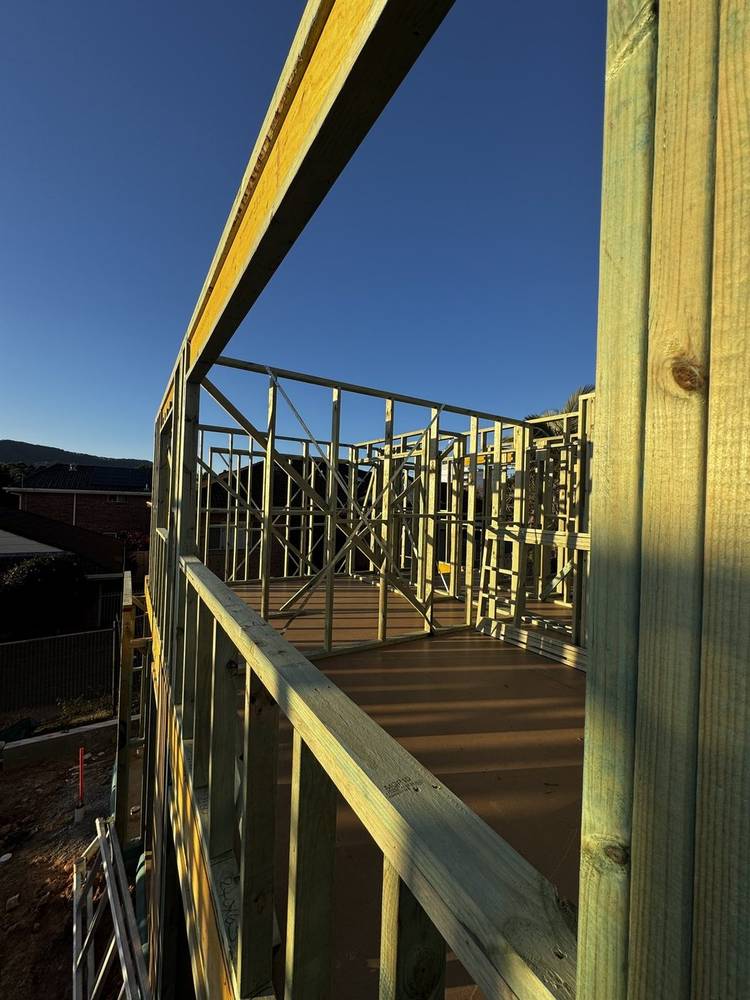 Wall frames standing against the evening sky