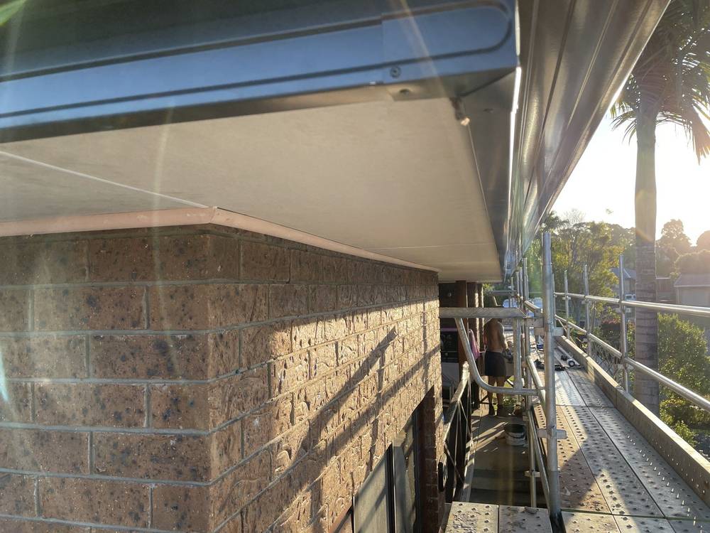 New fascia and gutter fitted from the scaffold