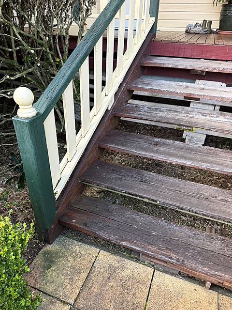 Back stairs in Nana Glen before the rebuild